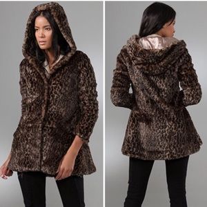 Free People Faux Fur Hooded Jacket
